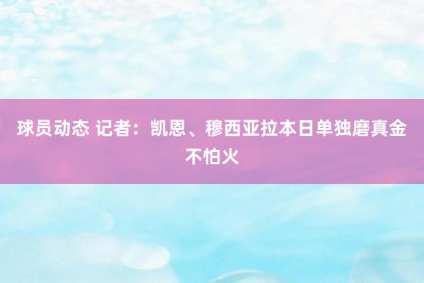 球员动态 记者：凯恩、穆西亚拉本日单独磨真金不怕火