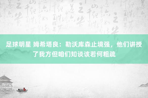 足球明星 姆希塔良：勒沃库森止境强，他们讲授了我方但咱们知谈该若何粗疏